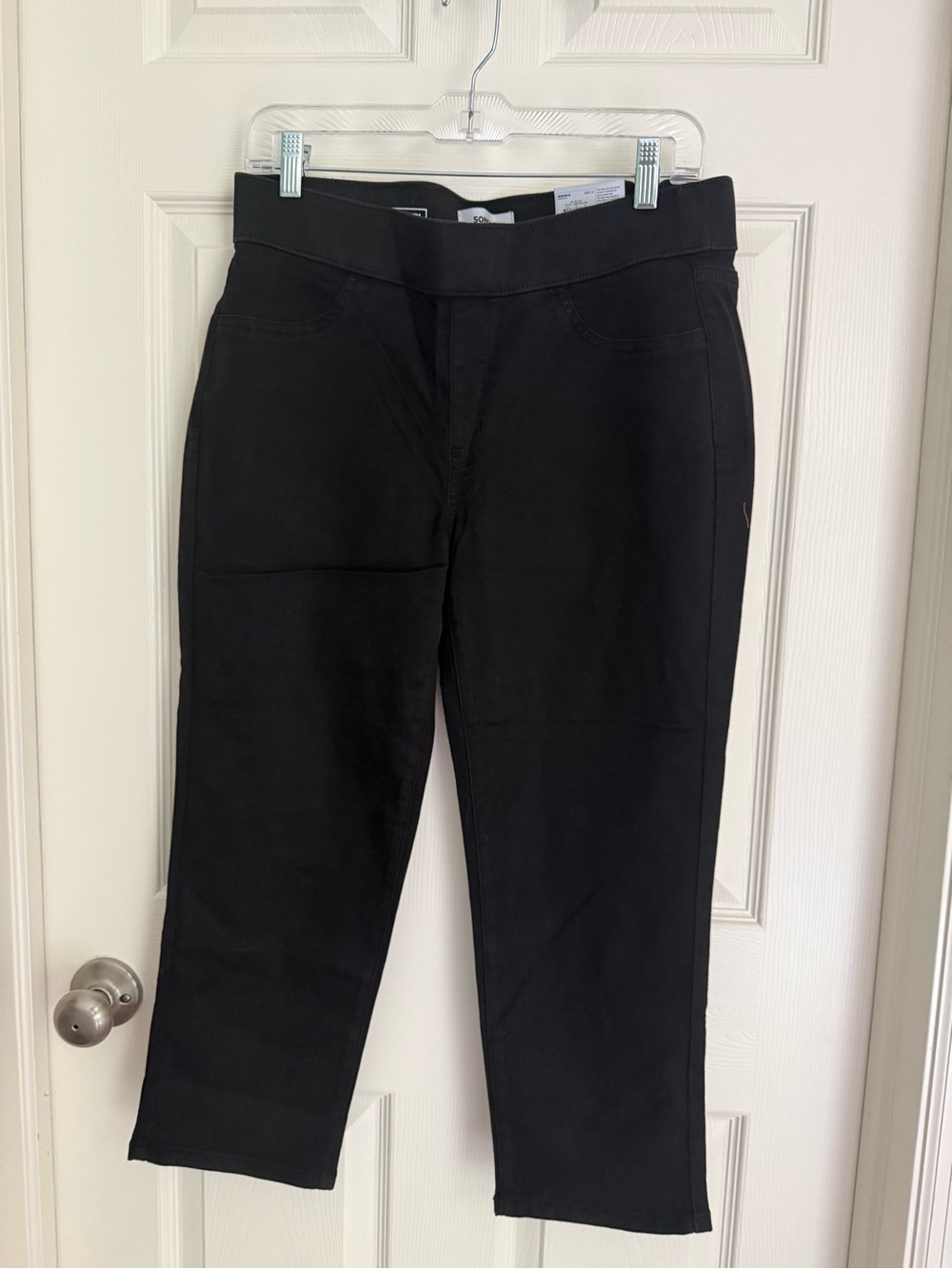 Black denim Straight-Leg Capris Sonoma Size 12